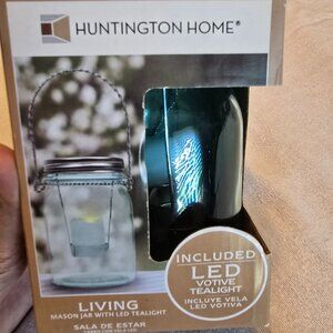 Huntington Home Aldi Living Mason Jar w LED Tea Light TWO for One! NEW NWT Farm